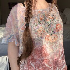 Elegant Paisley Short Sleeve Top